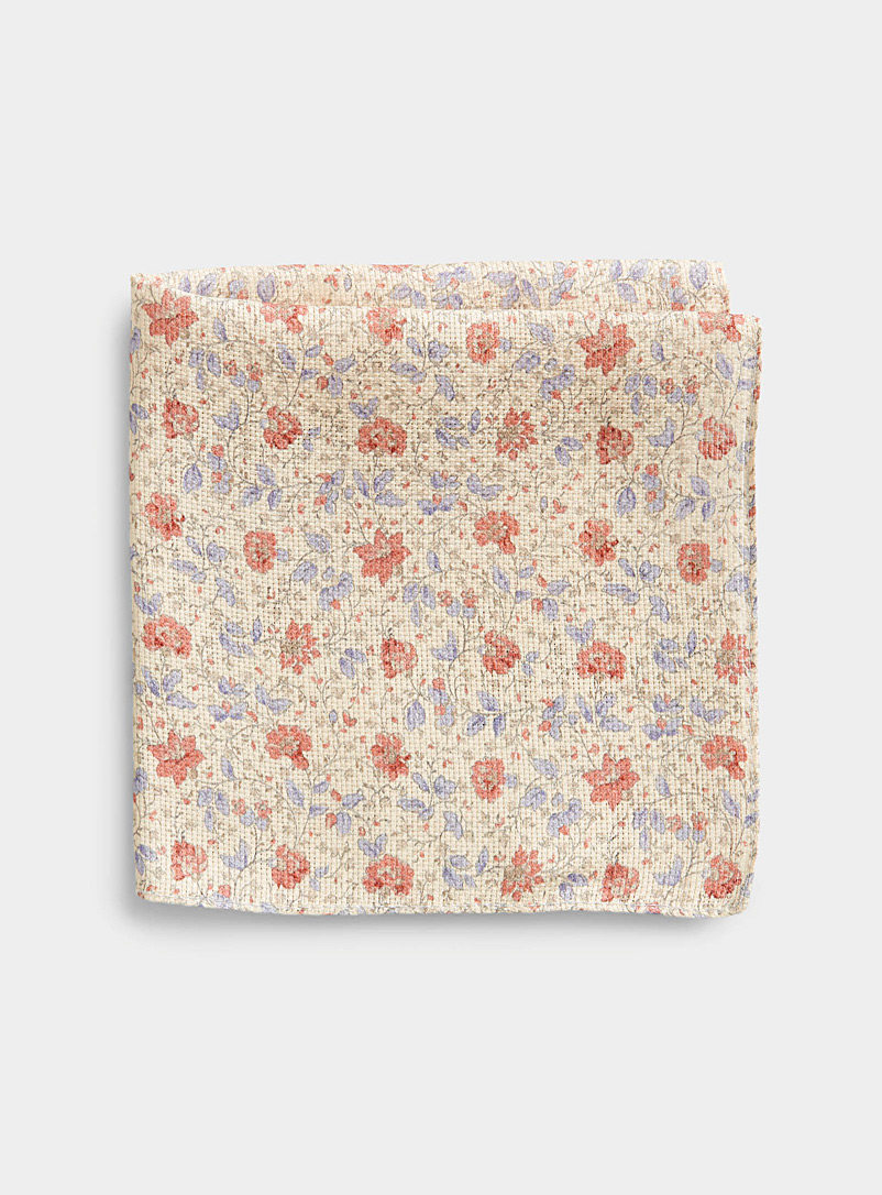 Blick Pink Painterly floral pocket square for men