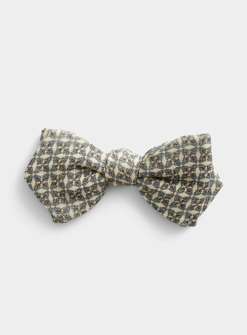 Blick Teal Wool and cashmere bow tie for men