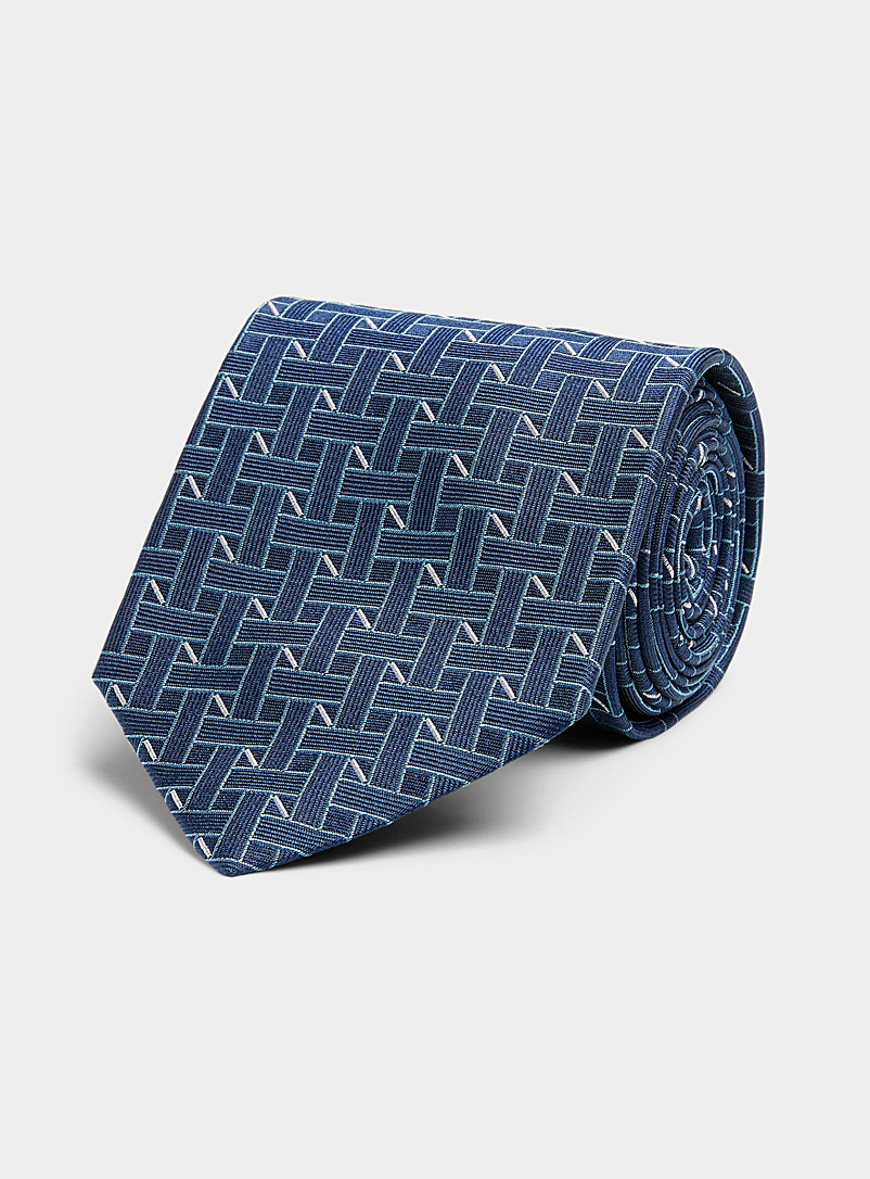 Blick: La cravate géo marine Bleu pour homme