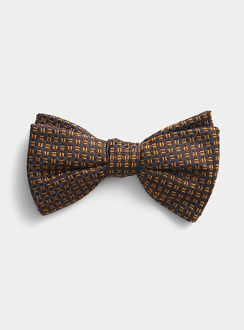 Blick Brown Tone-on-tone jacquard bow tie for men