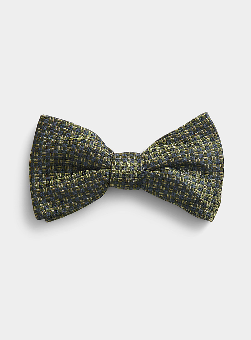 Blick Green Tone-on-tone jacquard bow tie for men