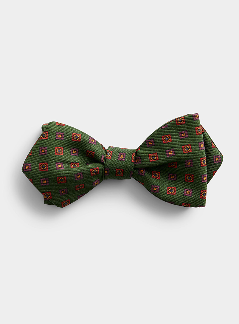 Blick Kelly Green Geo flower bow tie for men