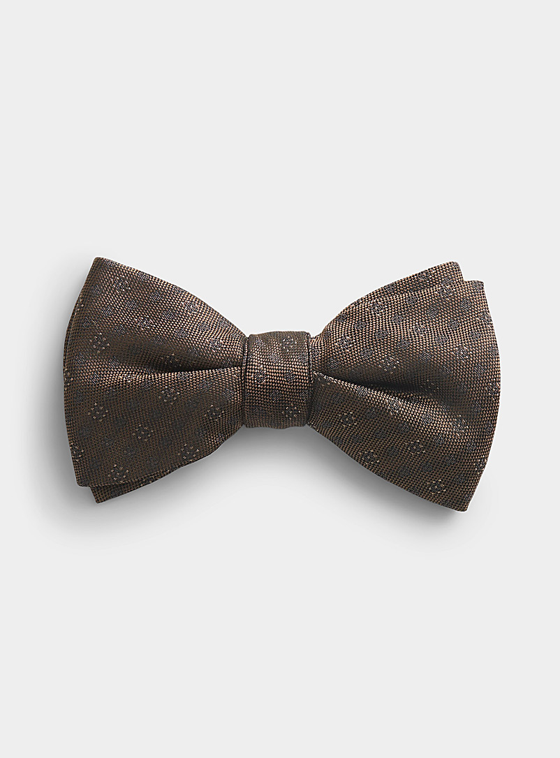 Blick Brown Jacquard check bow tie for men