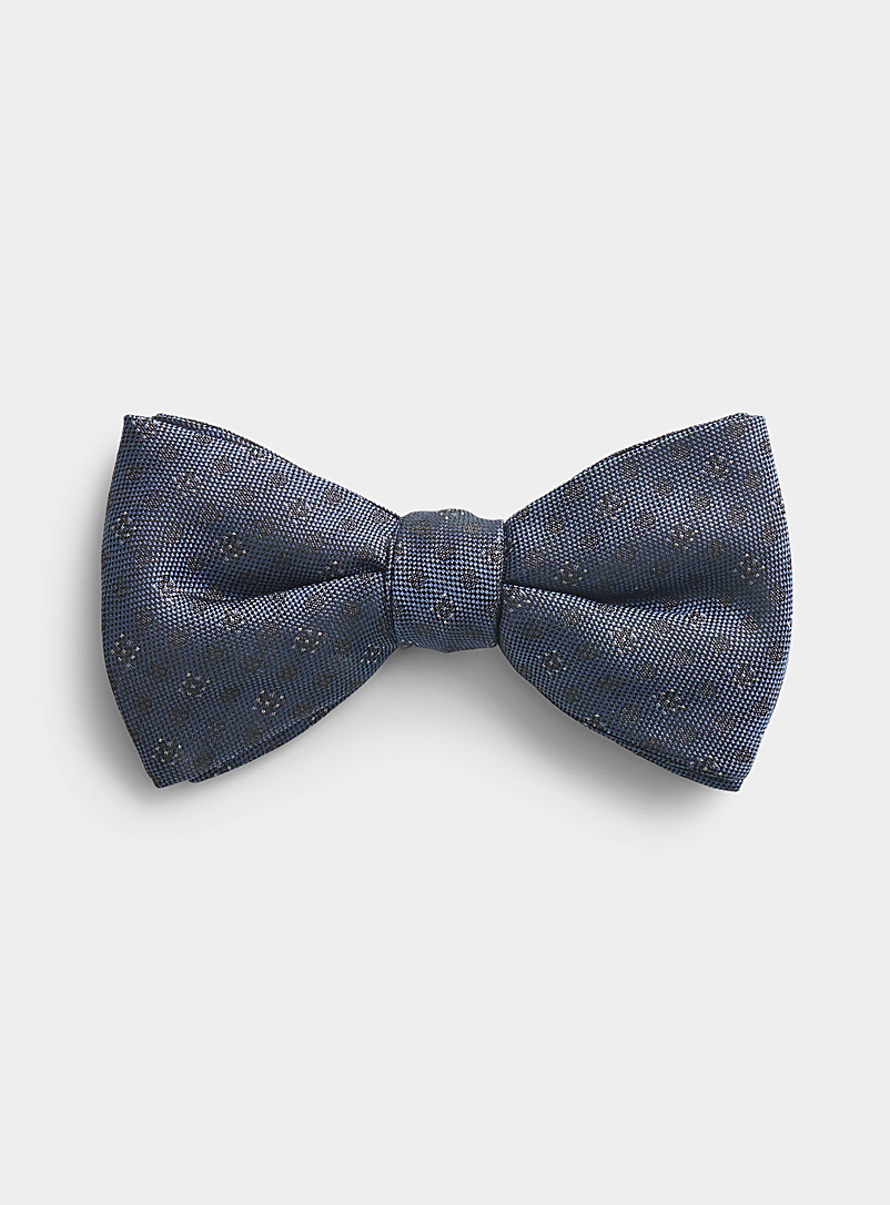 Blick Blue Jacquard check bow tie for men