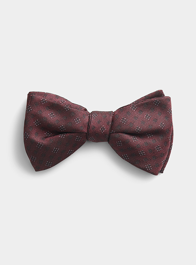 Blick Ruby Red Jacquard check bow tie for men