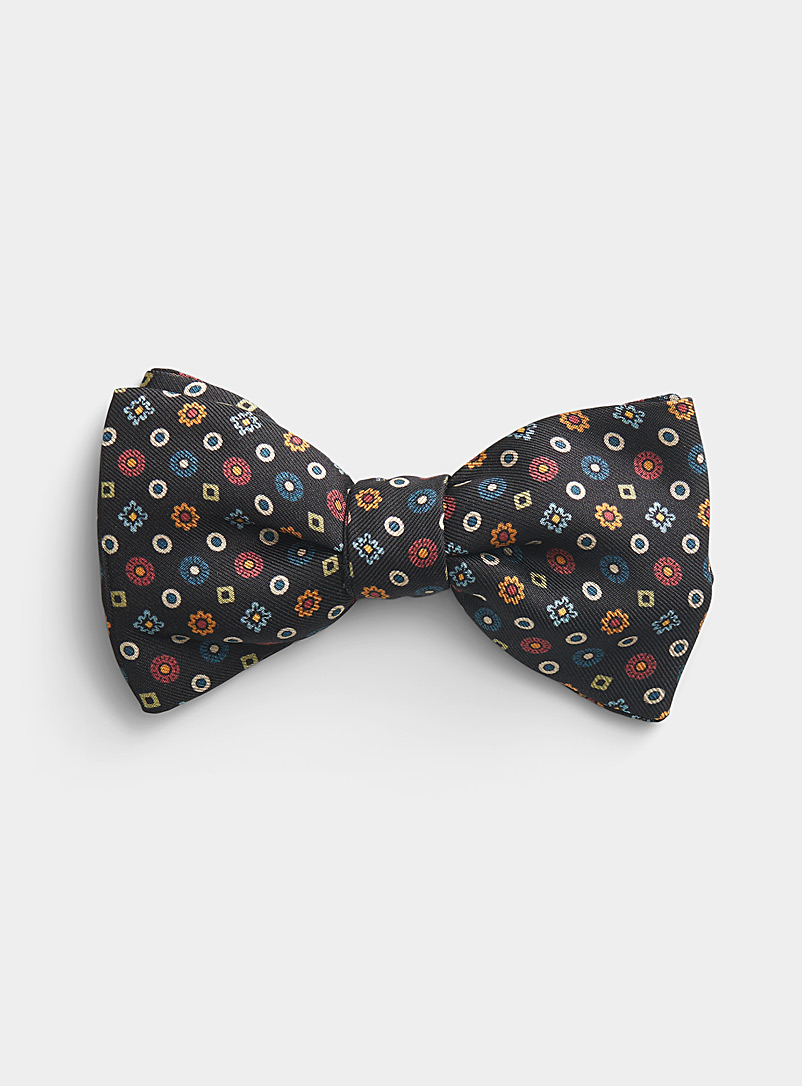 Blick Black Floral mosaic bow tie for men