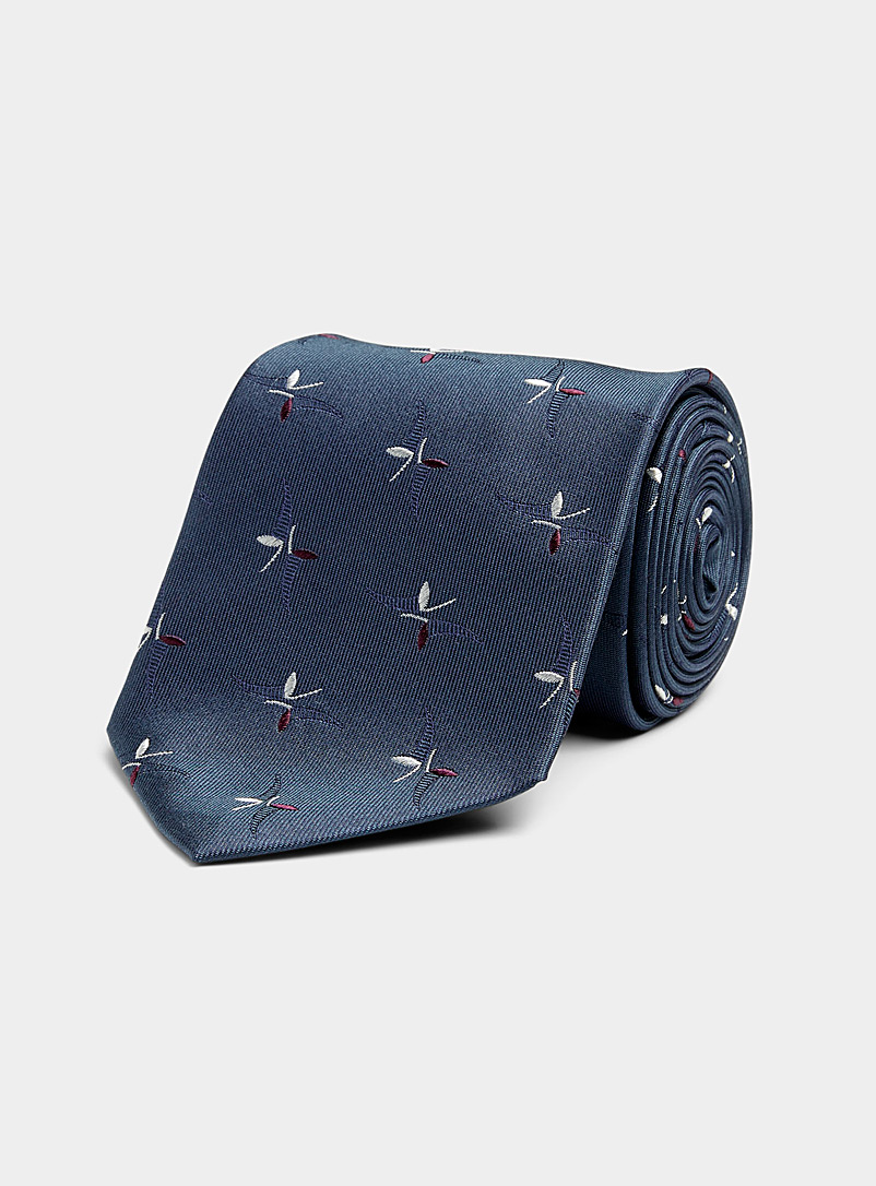 Blick Blue Floral jacquard navy tie for men