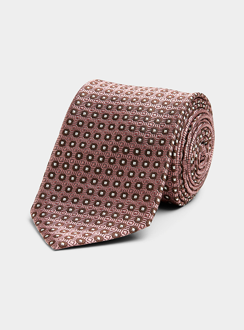 Blick: La cravate jacquard rétro Vieux rose pour homme