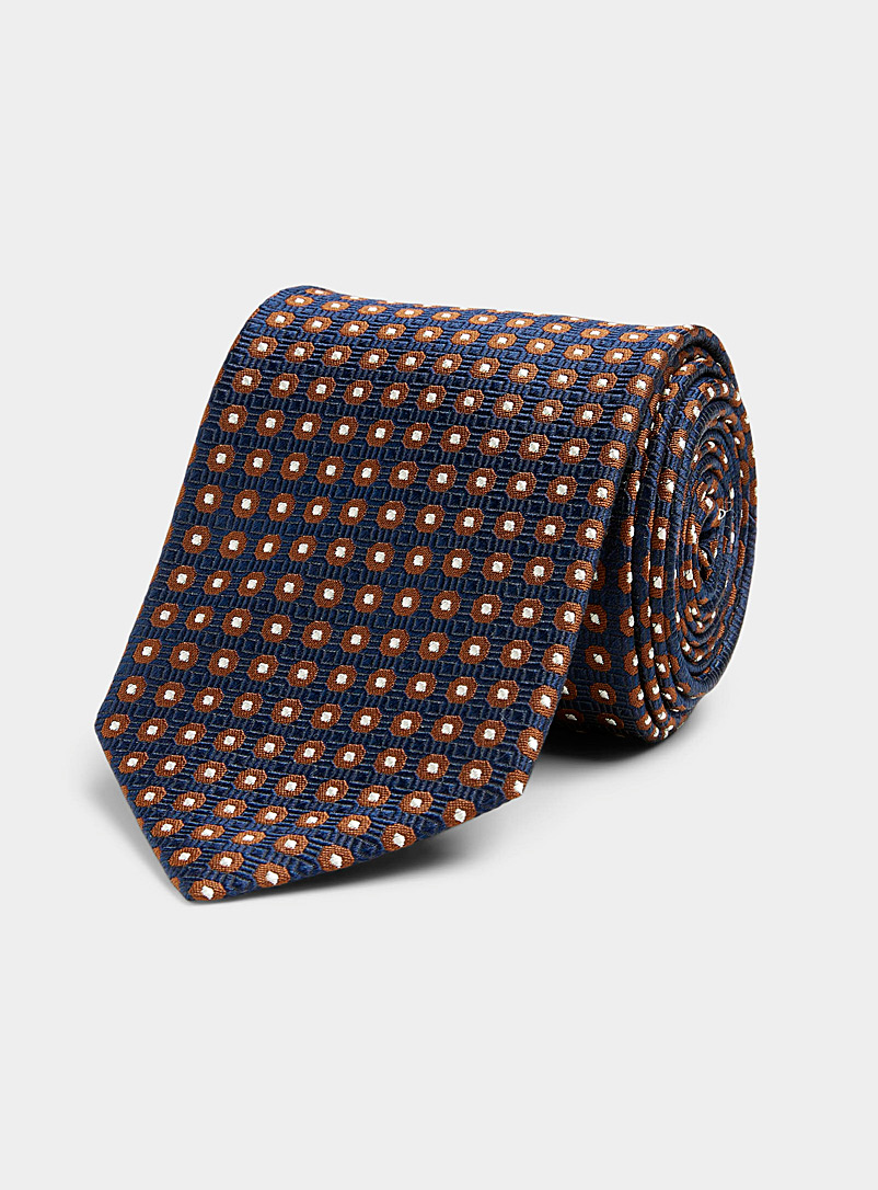 Blick Marine Blue Jacquard pattern tie for men