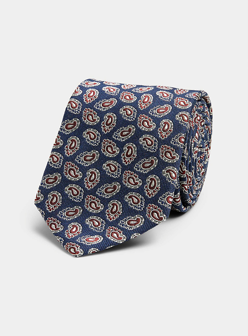 Blick Dark Blue Jacquard pattern tie for men