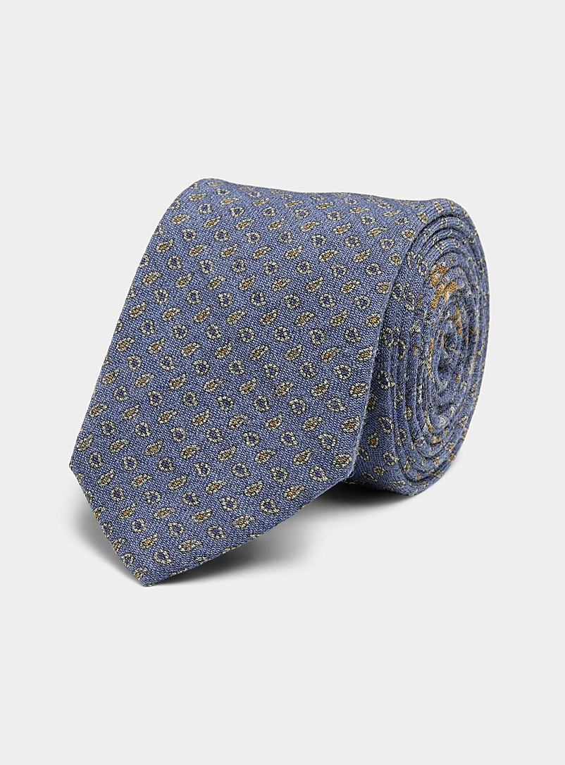 Blick Blue Mini-paisley and florals tie for men