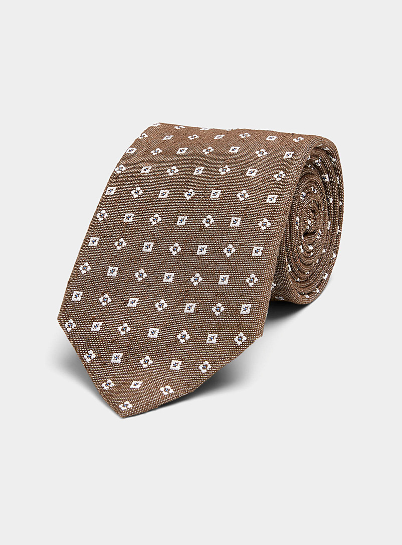 Blick: La cravate carrés floraux Brun pour homme