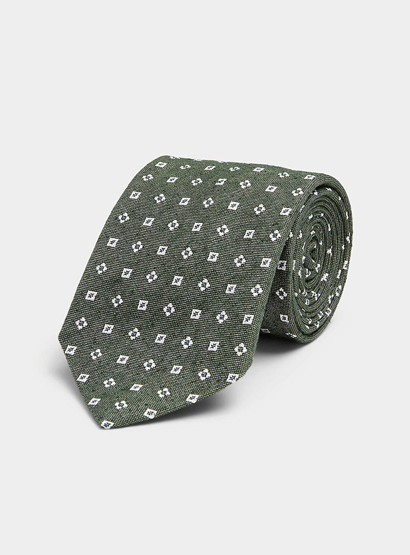 Blick: La cravate carrés floraux Vert pour homme