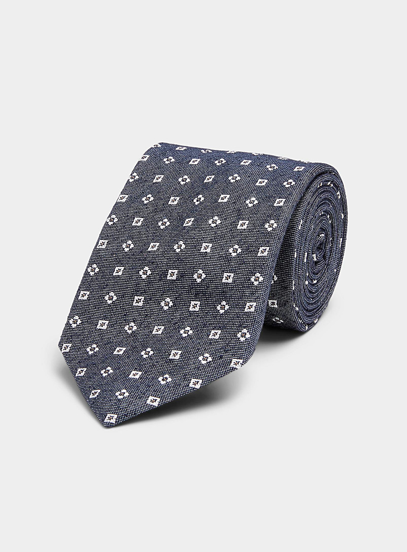 Blick: La cravate carrés floraux Bleu pour homme