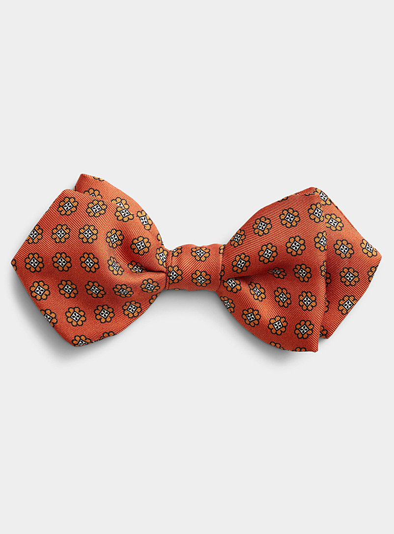 Blick Peach Graphic flower bow tie for men