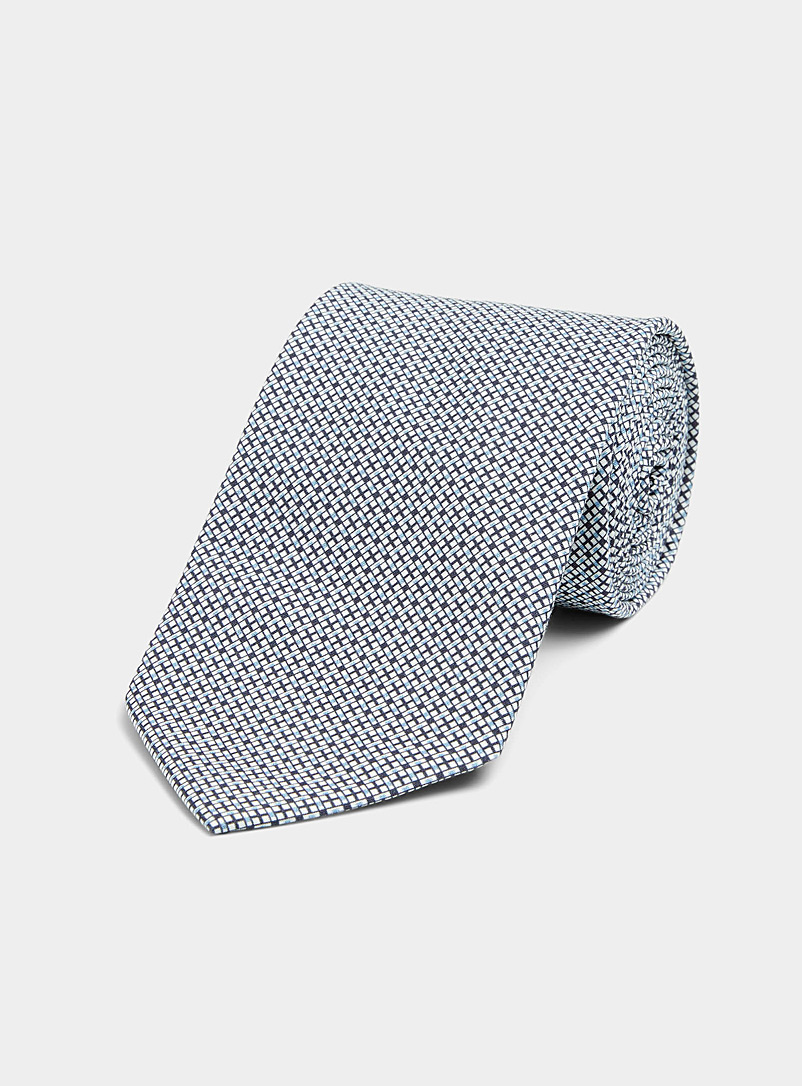 Blick: La cravate carreaux doubles bleue Bleu pour homme
