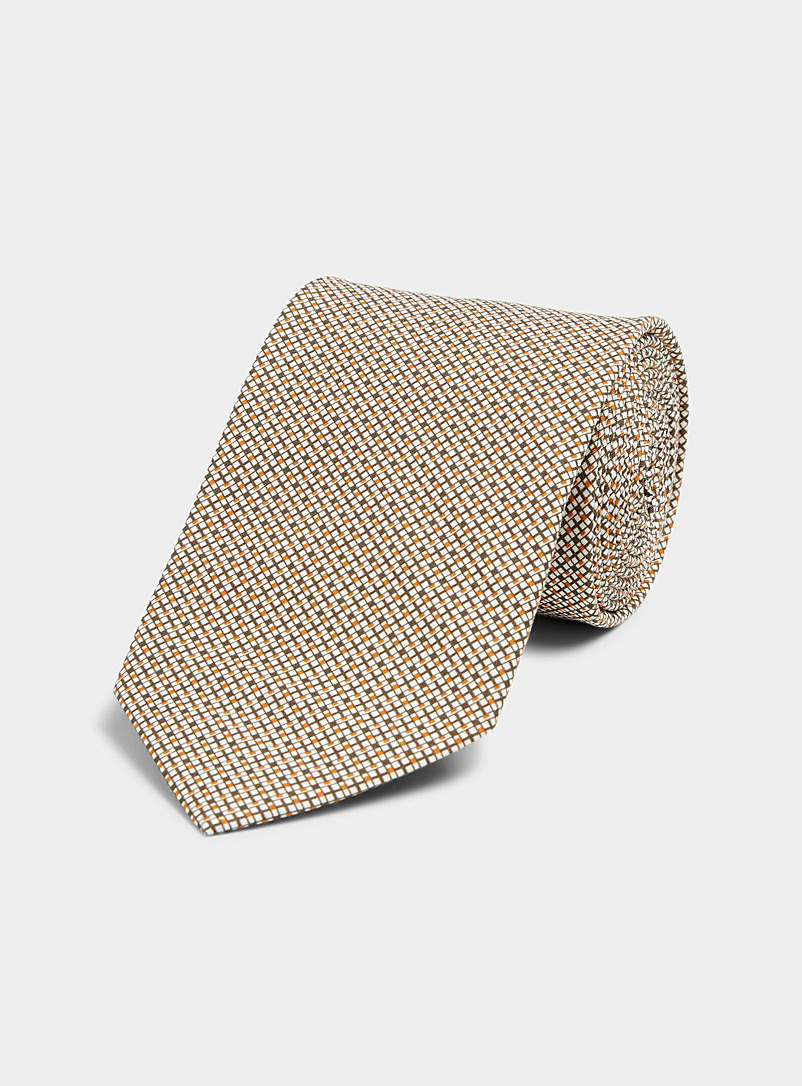 Blick: La cravate carreaux doubles ambrée Brun pour homme