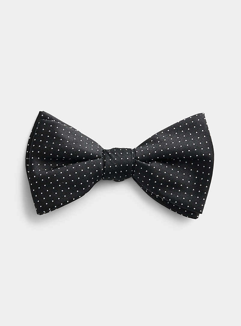 Blick Black White pin dot bow tie for men