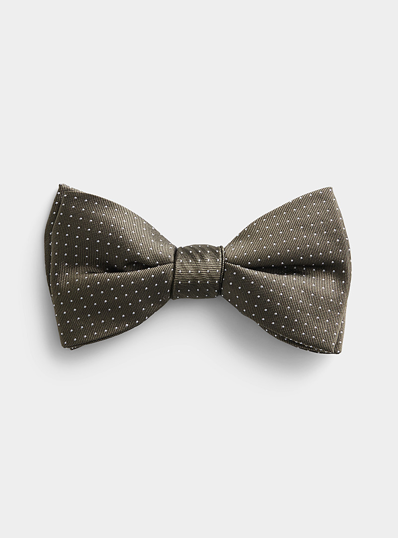 Blick Honey White pin dot bow tie for men