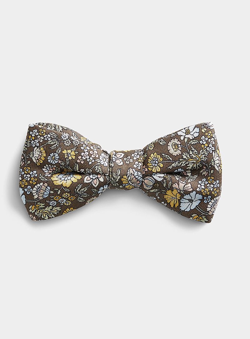 Blick Mossy Green Floral tapestry bow tie for men