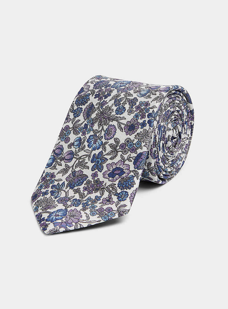 Blick Grey Floral tapestry tie for men