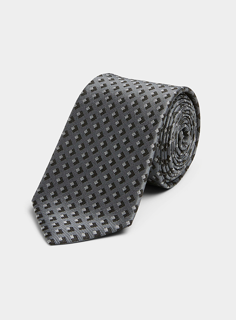 Blick Charcoal Retro geometry tie for men