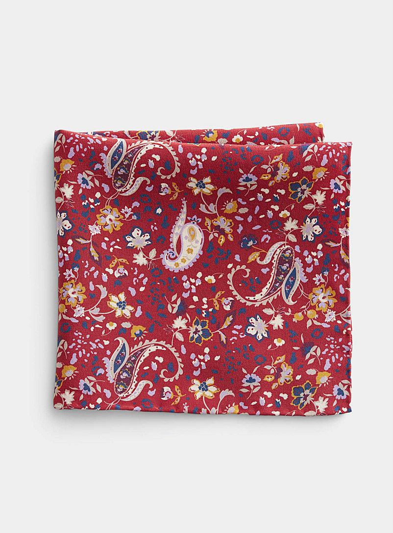 Blick: Le foulard pochette paisley floral Rouge pour homme