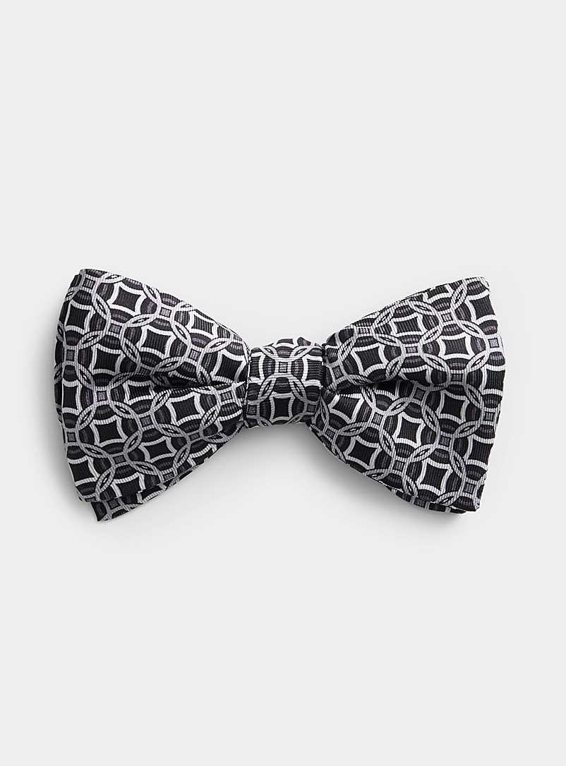 Blick Black Interlaced circle bow tie for men