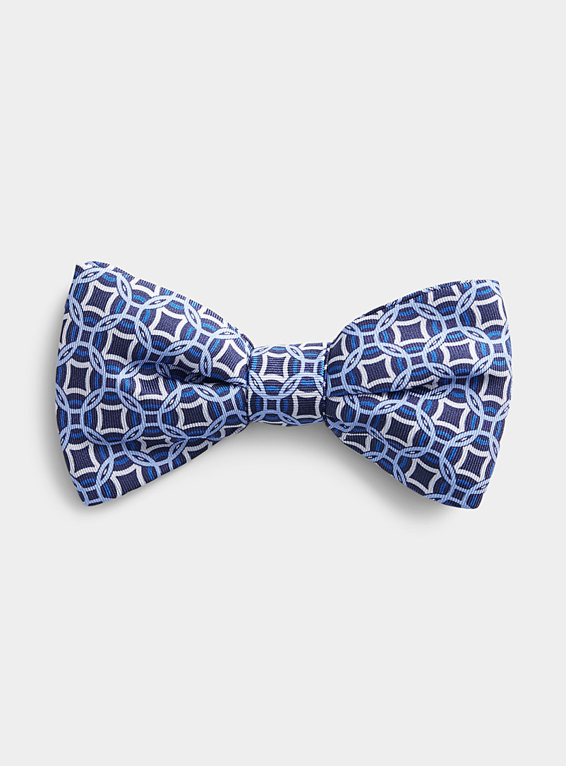 Blick Sapphire Blue Interlaced circle bow tie for men