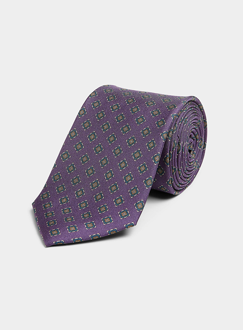 Blick: La cravate losanges pointillés Mauve pour homme