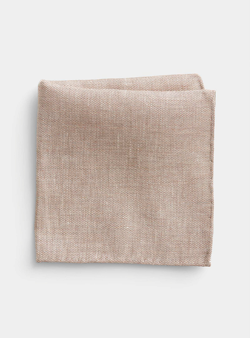 Blick: Le foulard pochette coton et lin Sable pour homme