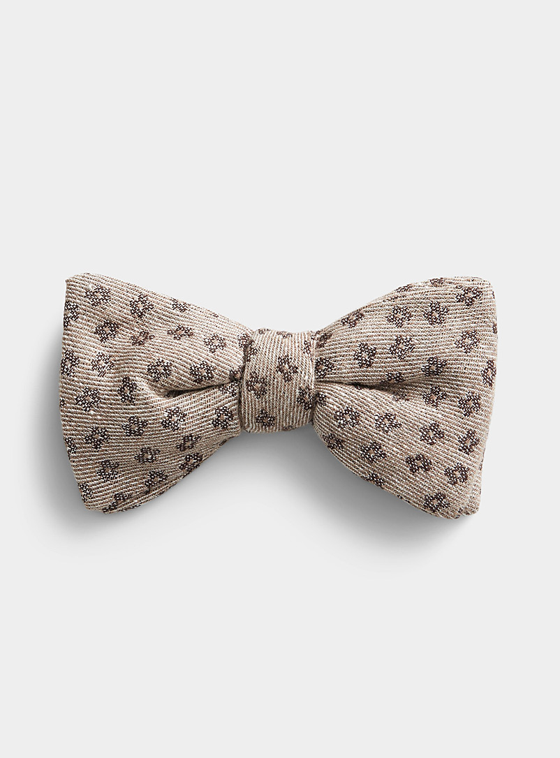 Blick Fawn Mini-stripe and floral jacquard bow tie for men