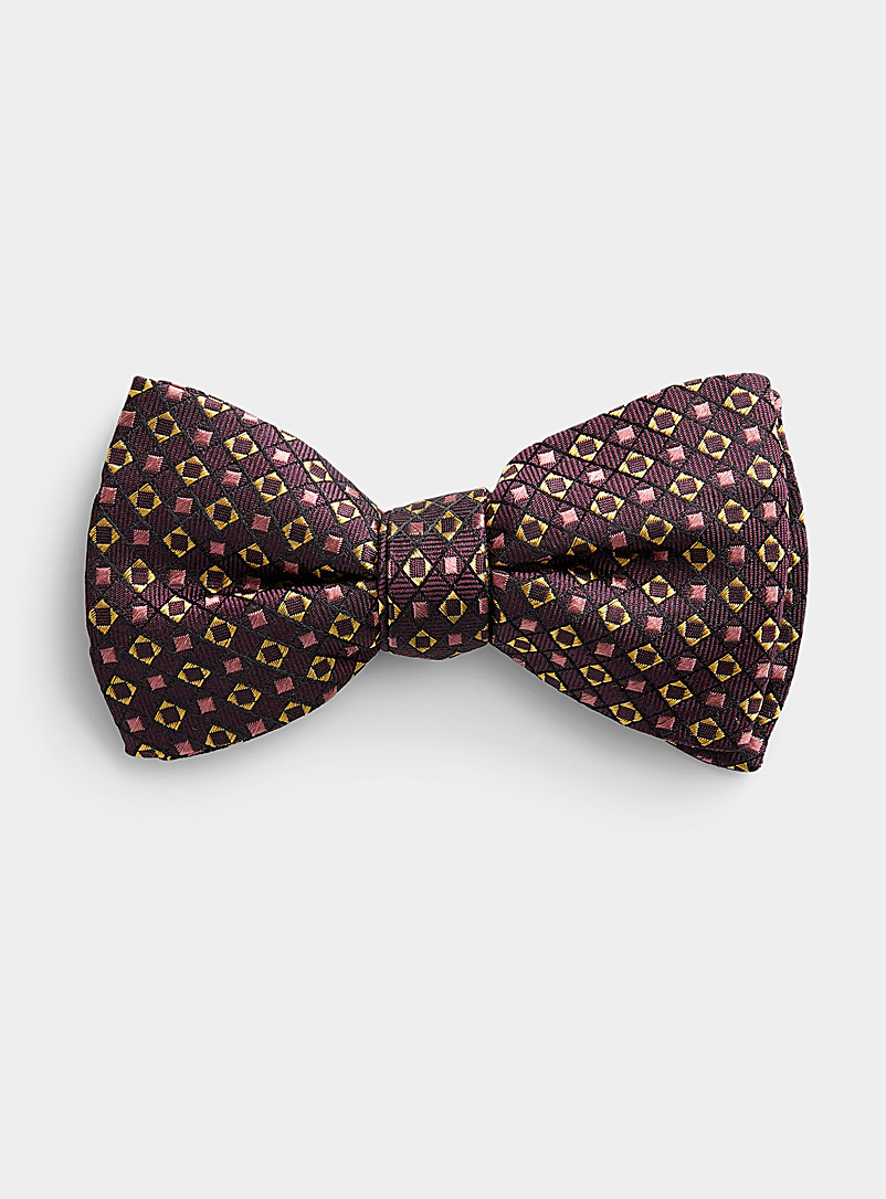 Blick Purple Geo jacquard bow tie for men