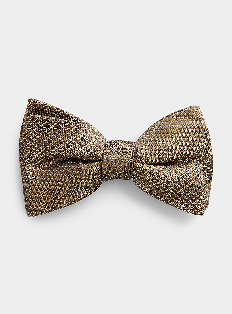 Blick Golden Yellow Dotwork stripe jacquard bow tie for men