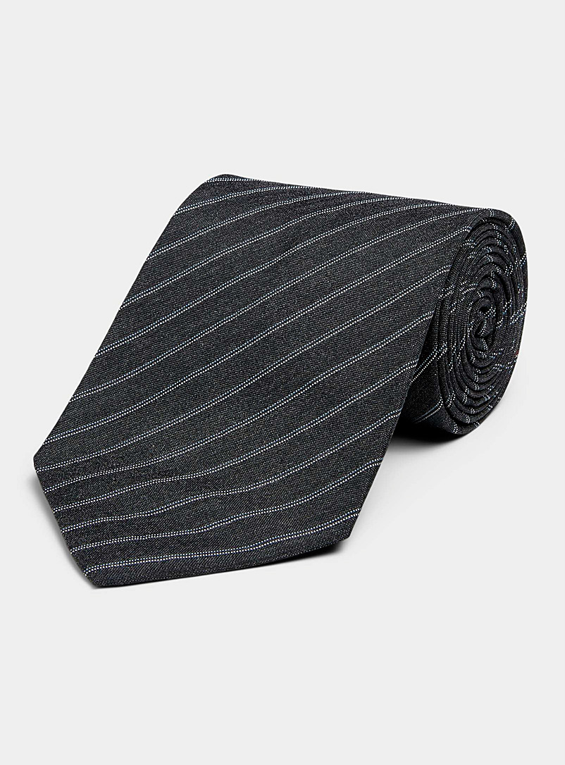Blick Black Wide diagonal fine-stripe tie for men