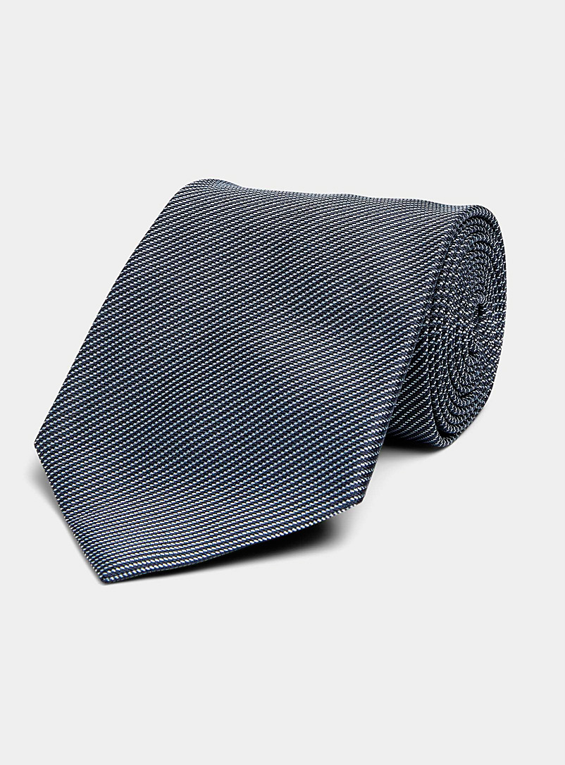 Blick Marine Blue Wide optical mini-stripe tie for men