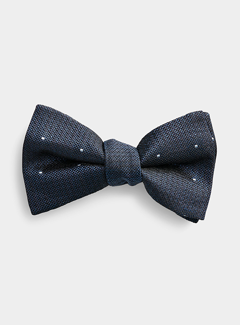 Blick Marine Blue Confetti square jacquard bow tie for men