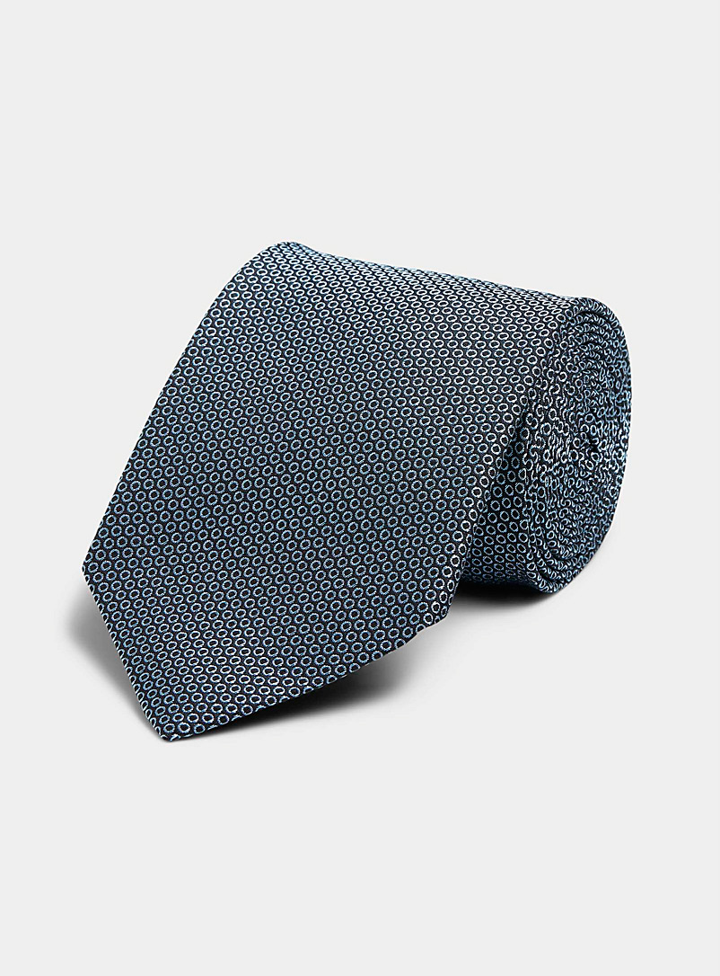Blick Dark Blue Tone-on-tone mini-circle tie for men