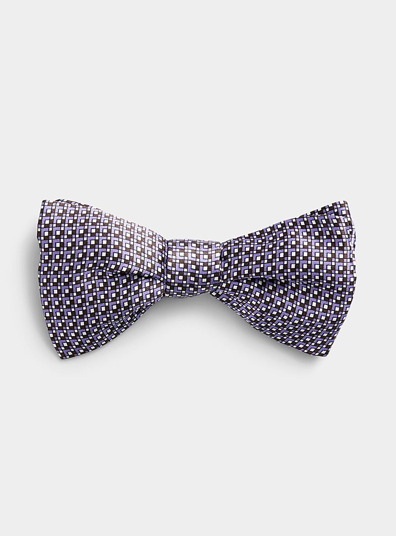Blick Mauve Repeat mini-check bow tie for men