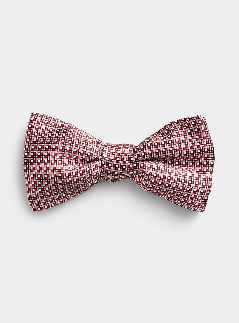 Blick Red Repeat mini-check bow tie for men