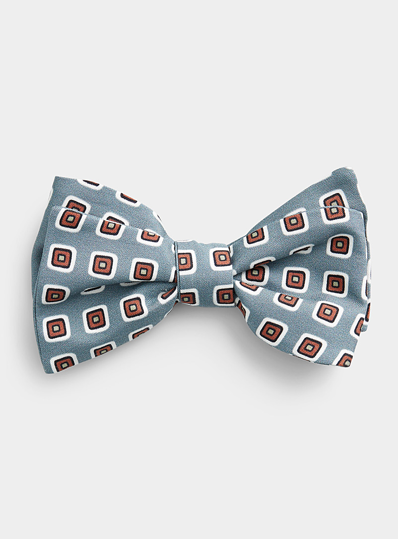 Blick Patterned grey Retro square bow tie for men