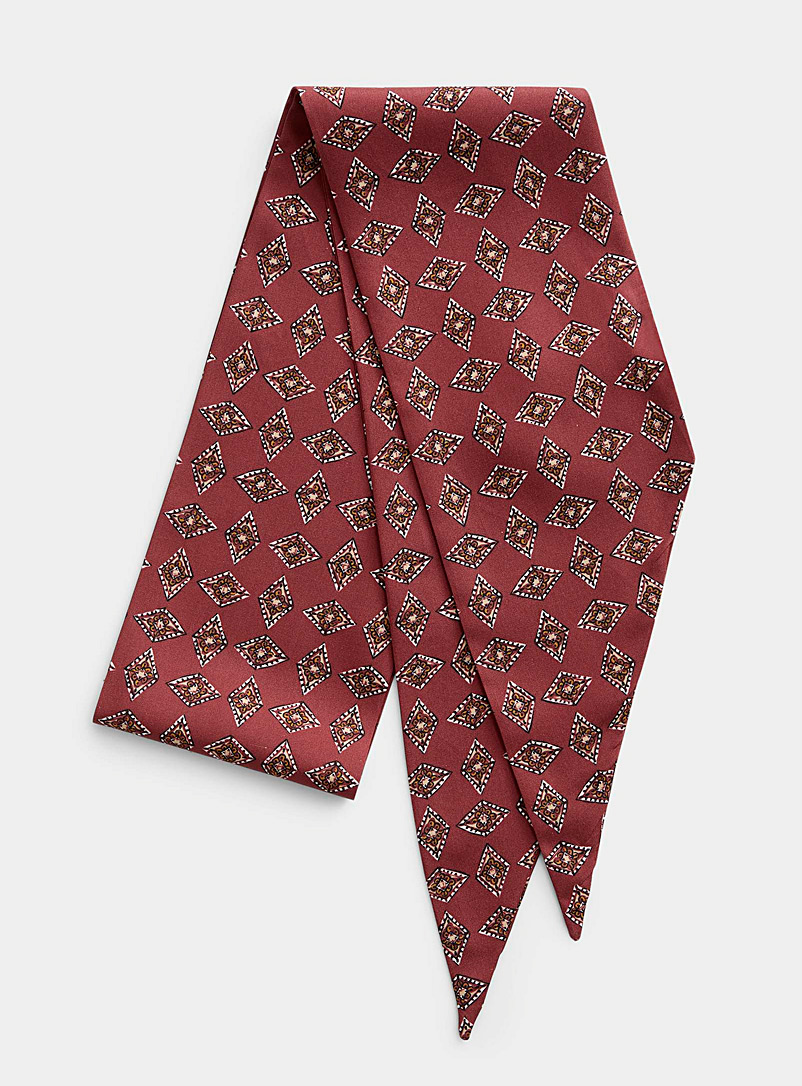 Blick: Le foulard à nouer losanges décorés Rouge foncé-vin-rubis pour homme
