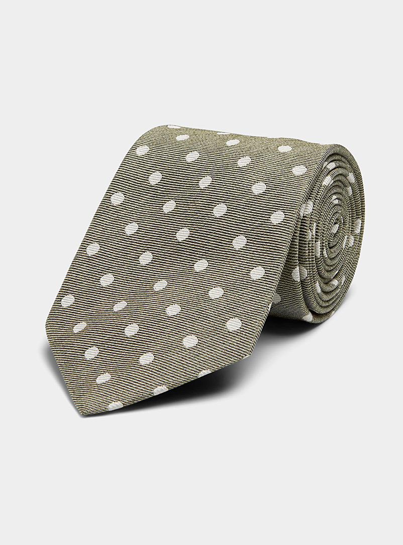 Blick Green White dot wide tie for men