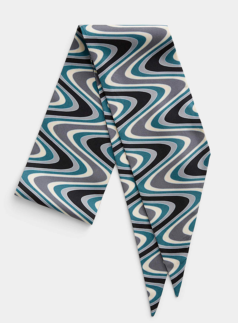 Blick Patterned blue Retro wave neckerchief for men