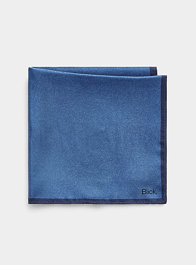 Pure silk solid pocket square with trim