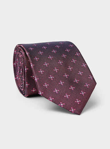 Geo flower purple tie