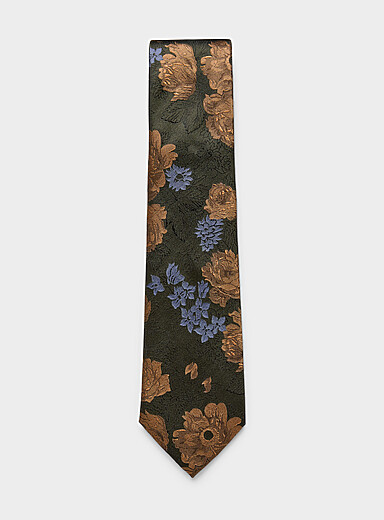 Floral tapestry tie