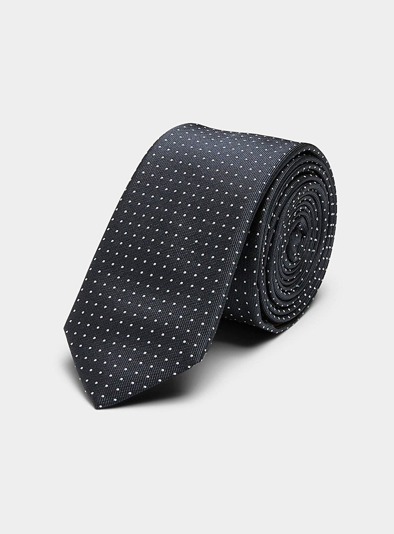 Blick Navy/Midnight Blue Dotwork skinny tie for men