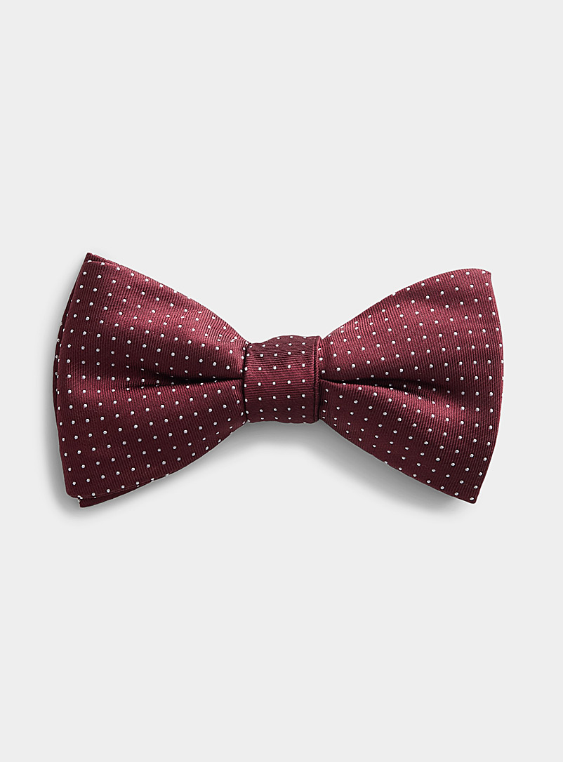 White Pin Dot Bow Tie