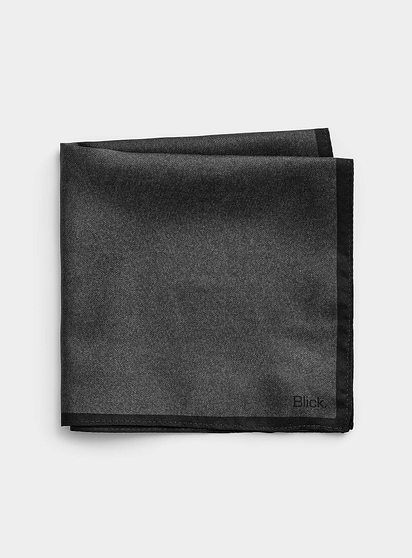 Pure silk solid pocket square with trim product image (primary)